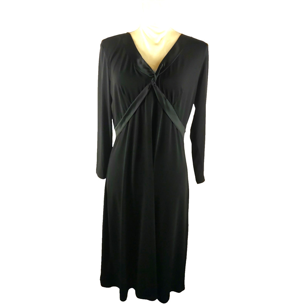 BCBG Women's Black Dress Size Large Party Funeral 3/4 Sleeve Party